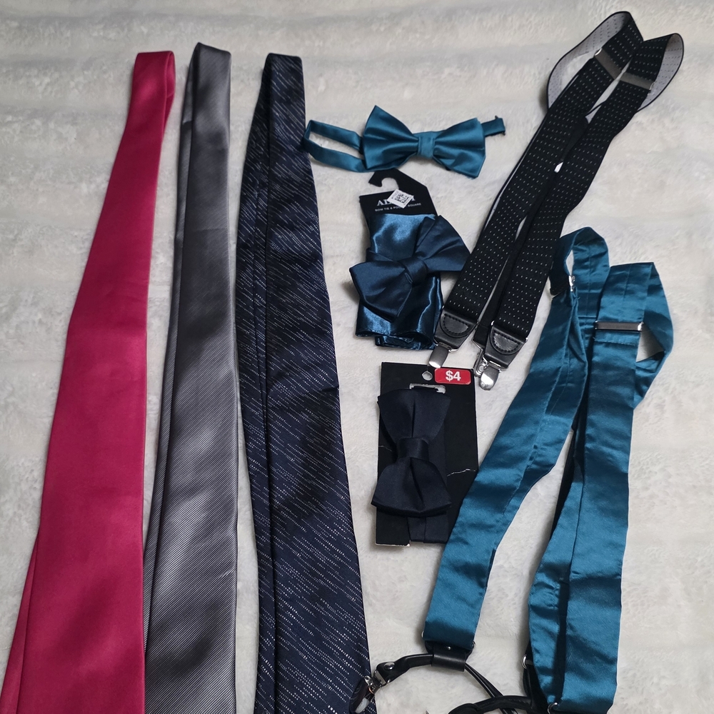 Bundle Of Suspenders, Ties, And Bow Ties
